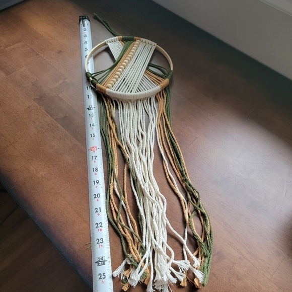 Beaded Macrame Boho Fringe Tassel Wall Art Hanging Decor - Picture 8 of 13